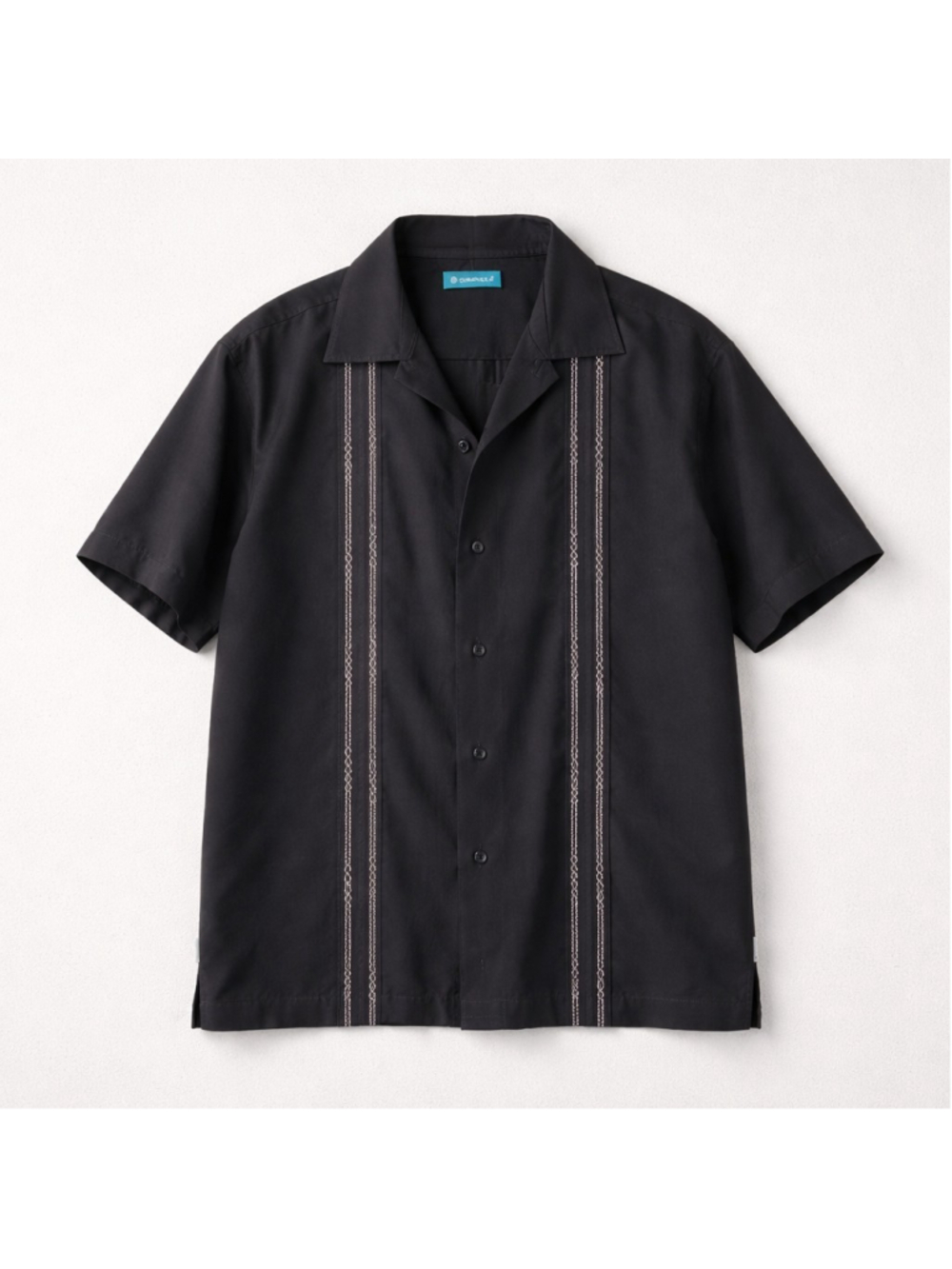 Cubavera Mens Button Down Shirt Large Woven Blend Short Sleeve
